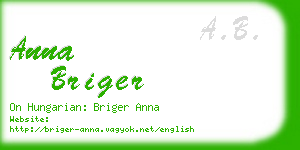 anna briger business card